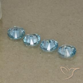 Gemas de Circón Azul natural de 1.70 ct, Redondo, VVS-VS