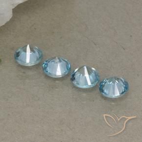 Gemas de Circón Celeste natural de 2.03 ct, Redondo, VVS-VS