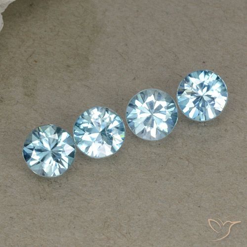 2.20ctw Natural Azul claro Circón, Redondo, VVS-VS