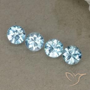 Gemas de Circón Azul claro natural de 2.20 ct, Redondo, VVS-VS