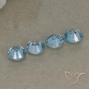 Gemas de Circón Azul claro natural de 2.20 ct, Redondo, VVS-VS