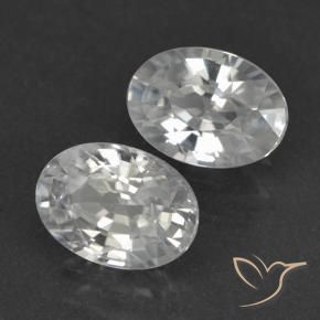 Gemas de Circón Blanco claro natural de 2.34 ct, Ovalada, VVS-VS