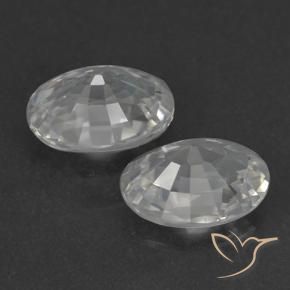Gemas de Circón Blanco claro natural de 2.34 ct, Ovalada, VVS-VS
