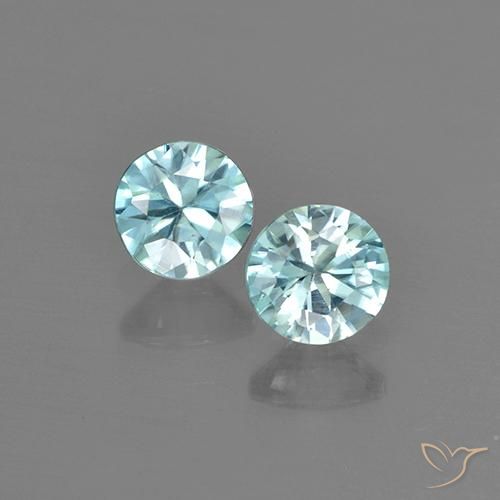 0.99ctw Natural Azul claro Circón, Redondo, VVS-VS