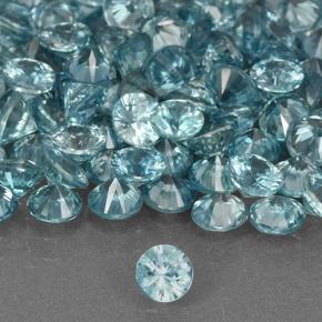 Gemas de circón azul natural de 3,05 ct, corte redondo, VVS-VS