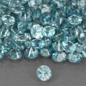 Gemas de circón azul natural de 3,05 ct, corte redondo, VVS-VS