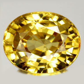 Circón amarillo natural de 1,92 ct, corte óvalo, IF