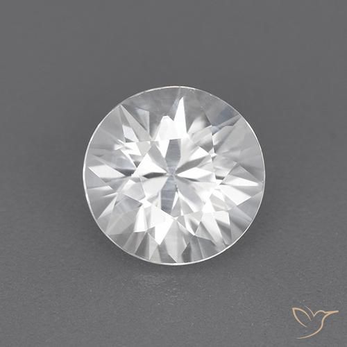 1.64ct Natural Blanco Circón, Redondo, VVS