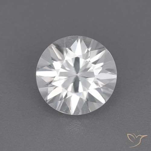 1.72ct Natural Blanco Circón, Redondo, VVS