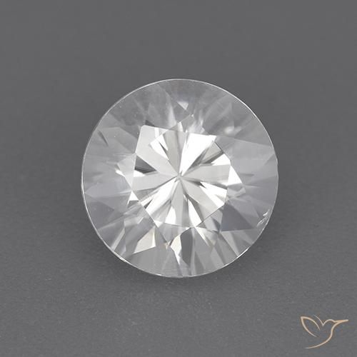2.08ct Natural Blanco Circón, Redondo, VVS
