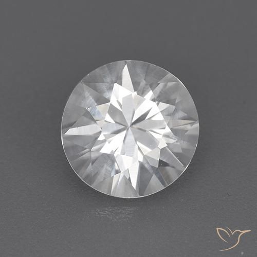 1.73ct Natural Blanco Circón, Redondo, VVS