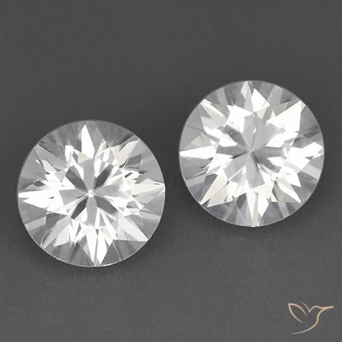 Gemas de circón blanco natural de 3,70 ct, corte redondo, VVS