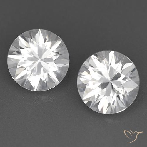 Gemas de circón blanco natural de 3,70 ct, corte redondo, VVS