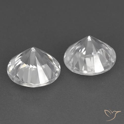 Gemas de circón blanco natural de 3,70 ct, corte redondo, VVS