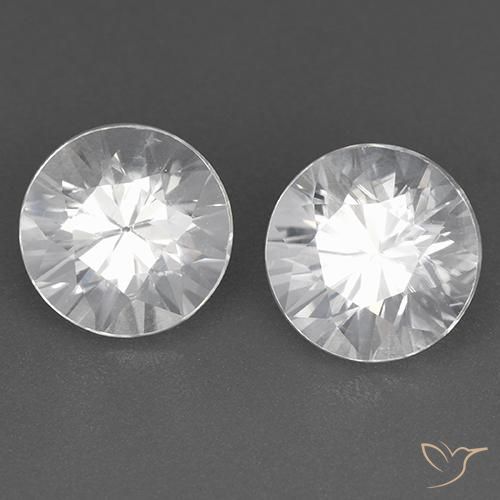 Gemas de Circón Blanco natural de 4.08 ct, Redondo, VVS