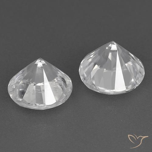 Gemas de Circón Blanco natural de 4.08 ct, Redondo, VVS