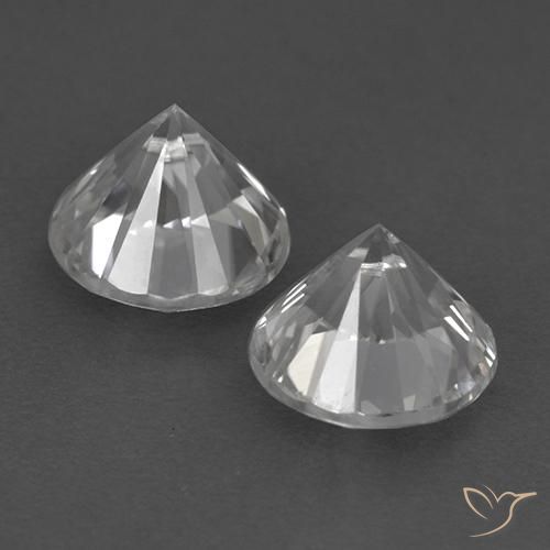 Gemas de Circón Blanco natural de 3.96 ct, Redondo, VVS