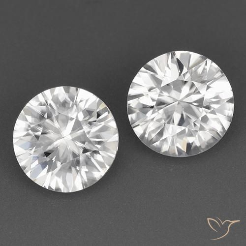 Gemas de circón blanco natural de 3,39 ct, corte redondo, VVS
