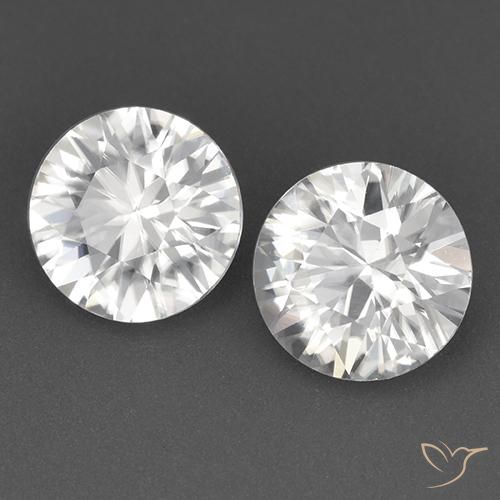 Gemas de circón blanco natural de 3,39 ct, corte redondo, VVS