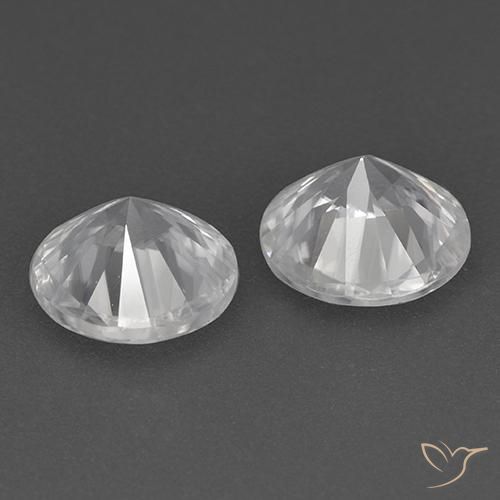 Gemas de circón blanco natural de 3,39 ct, corte redondo, VVS