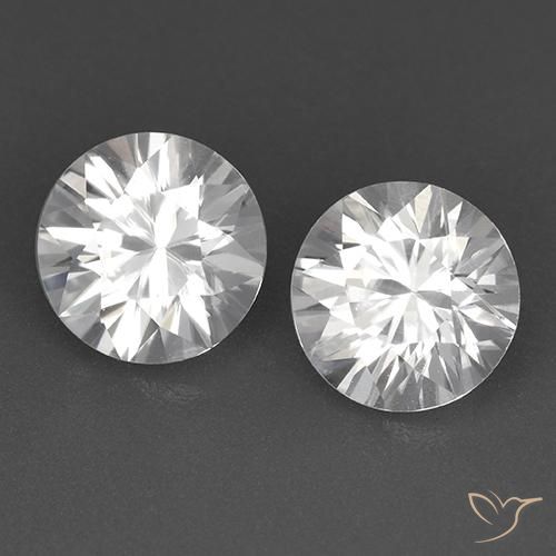 Gemas de Circón Blanco natural de 3.38 ct, Redondo, VVS
