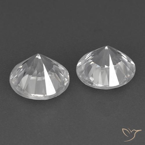 Gemas de Circón Blanco natural de 3.38 ct, Redondo, VVS