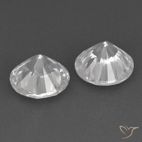 Gemas de Circón Blanco natural de 3.55 ct, Redondo, VVS