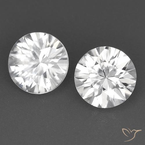 Gemas de Circón Blanco natural de 3.54 ct, Redondo, VVS