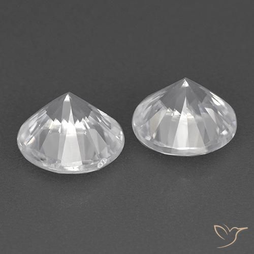 Gemas de Circón Blanco natural de 3.54 ct, Redondo, VVS