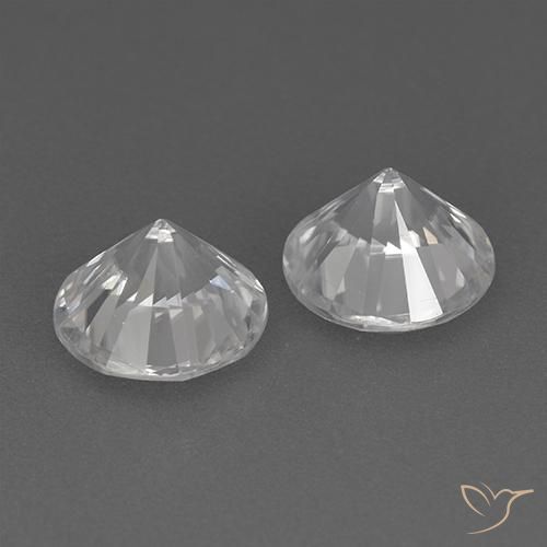 Gemas de Circón Blanco natural de 3.58 ct, Redondo, VVS