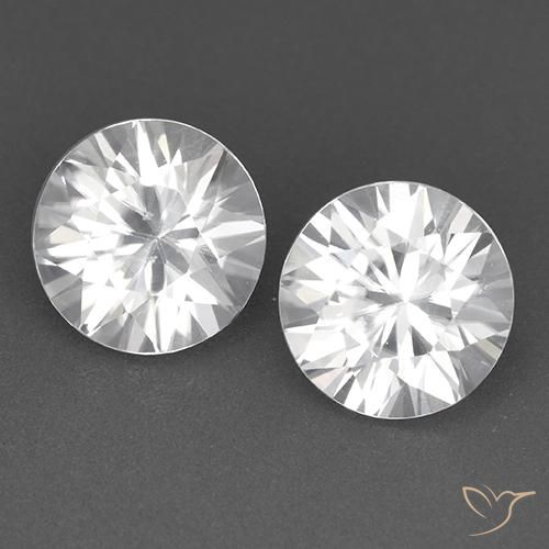 Gemas de Circón Blanco natural de 3.63 ct, Redondo, VVS