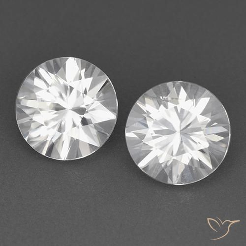 Gemas de Circón Blanco natural de 3.46 ct, Redondo, VVS