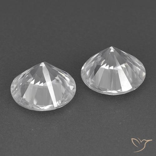 Gemas de Circón Blanco natural de 3.46 ct, Redondo, VVS