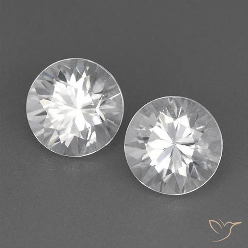Gemas de Circón Blanco natural de 3.70 ct, Redondo, VVS
