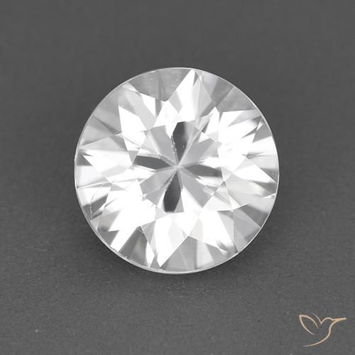 1.68ct Natural Blanco Circón, Redondo, VVS