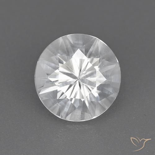 1.85ct Natural Blanco Circón, Redondo, VVS