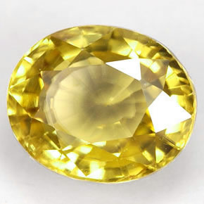 Circón amarillo natural de 1,96 ct, corte óvalo, VVS