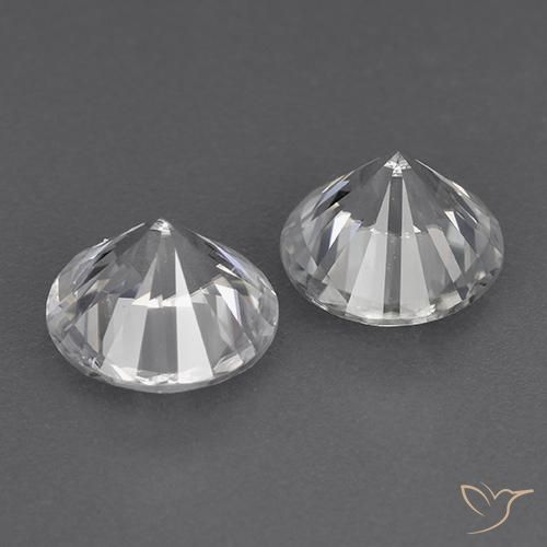 Gemas de Circón Blanco natural de 3.65 ct, Redondo, VVS