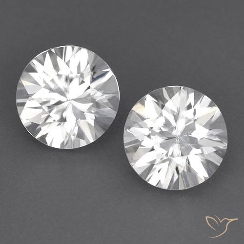 Gemas de Circón Blanco natural de 3.56 ct, Redondo, VVS