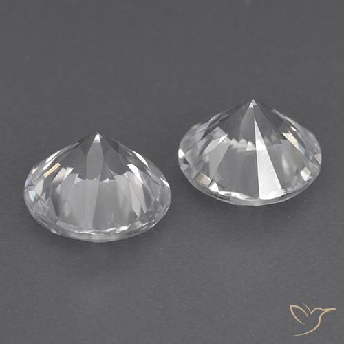 Gemas de Circón Blanco natural de 3.56 ct, Redondo, VVS