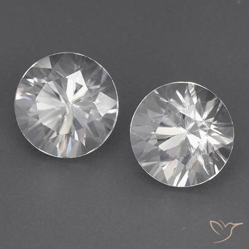 Gemas de Circón Blanco natural de 3.84 ct, Redondo, VVS