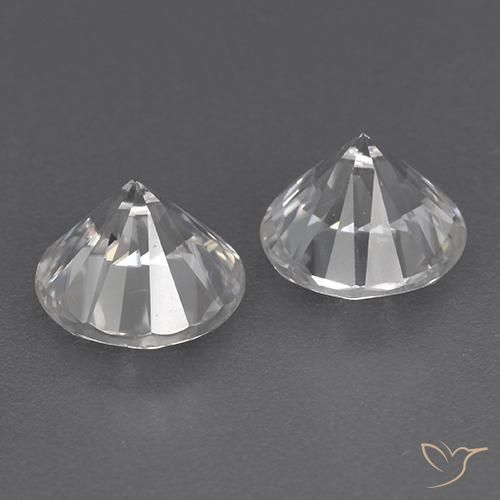 Gemas de Circón Blanco natural de 3.84 ct, Redondo, VVS