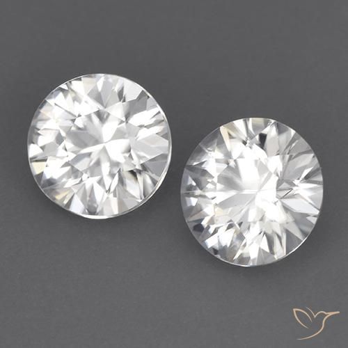 Gemas de Circón Blanco natural de 3.45 ct, Redondo, VVS