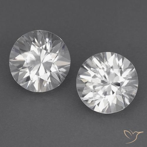 Gemas de Circón Blanco natural de 3.63 ct, Redondo, VVS