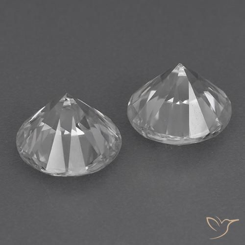 Gemas de Circón Blanco natural de 3.88 ct, Redondo, VVS