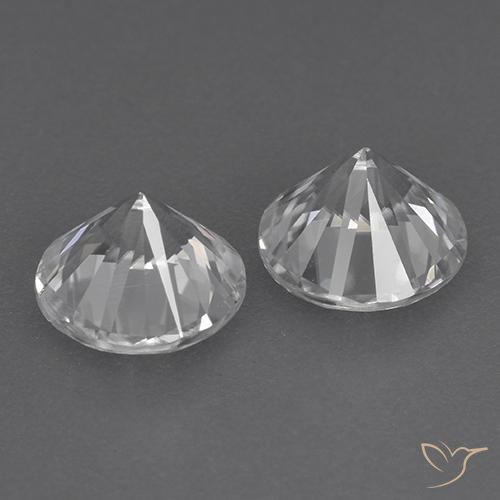 Gemas de Circón Blanco natural de 3.76 ct, Redondo, VVS