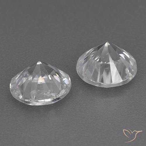 Gemas de Circón Blanco natural de 3.56 ct, Redondo, VVS