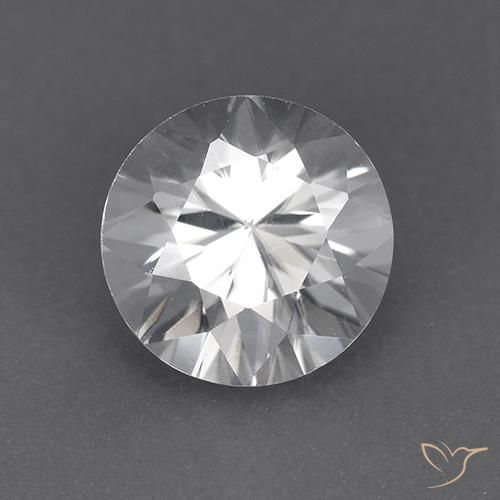 1.92ct Natural Blanco Circón, Redondo, VVS