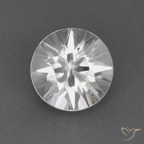 1.83ct Natural Blanco Circón, Redondo, VVS-VS