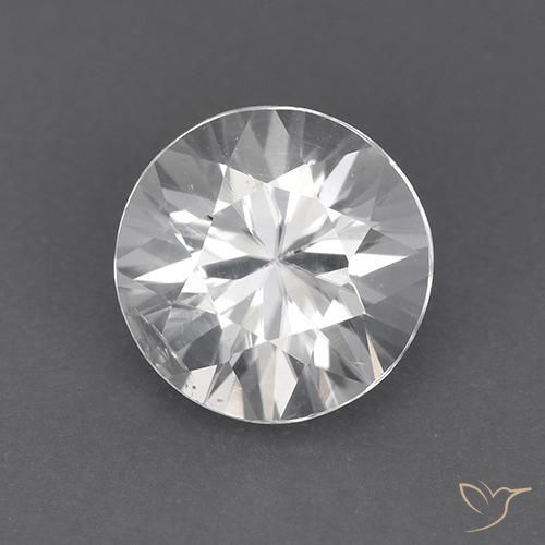 1.84ct Natural Blanco Circón, Redondo, VVS-VS
